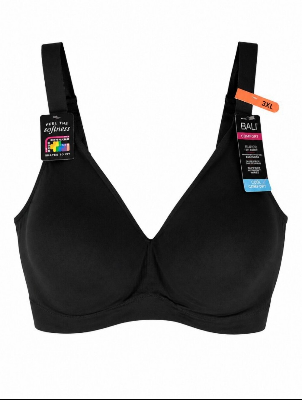 Bali Comfort 3X Black Bra NWT